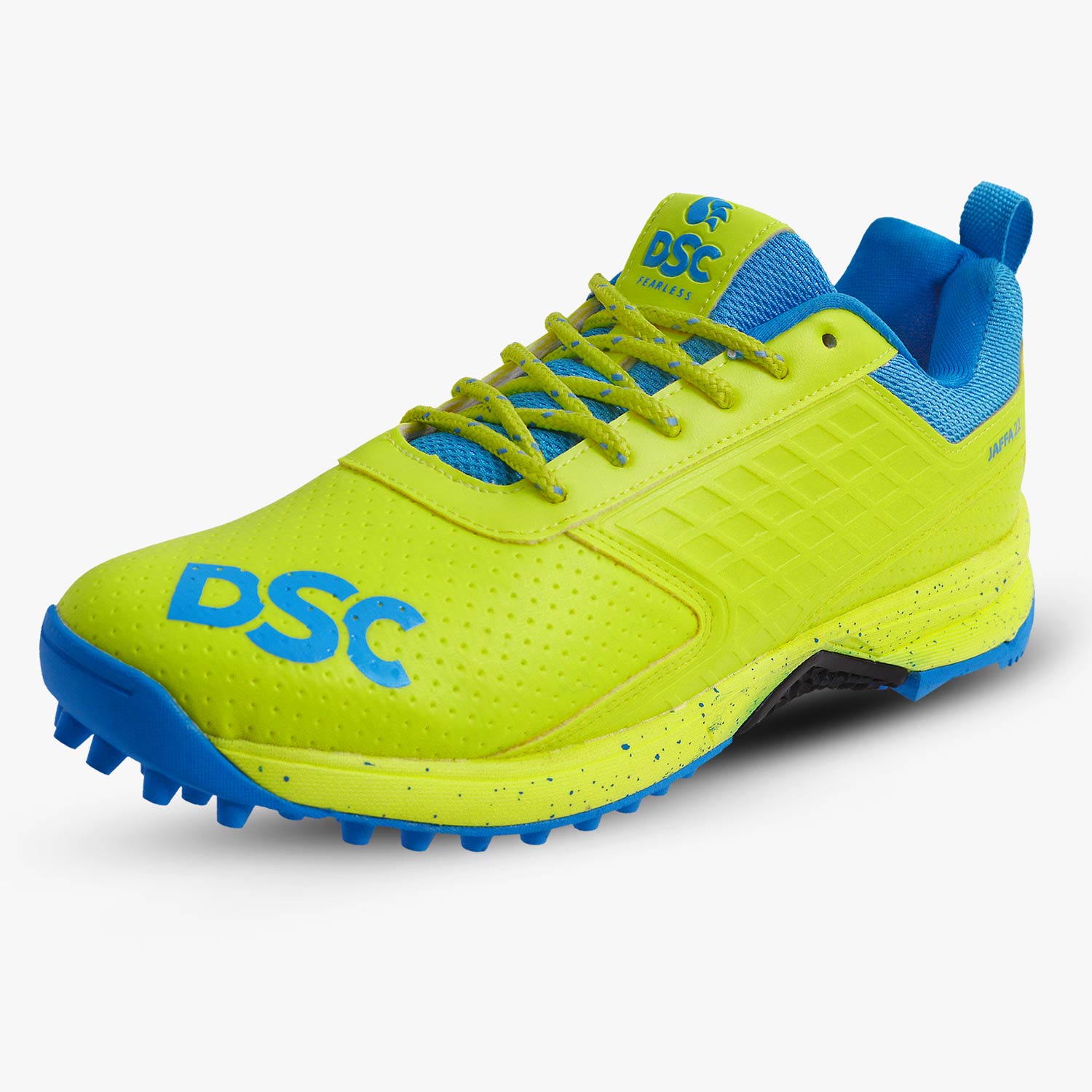 2025 DSC Jaffa 22 Cricket Shoes - Lime/Royal Blue