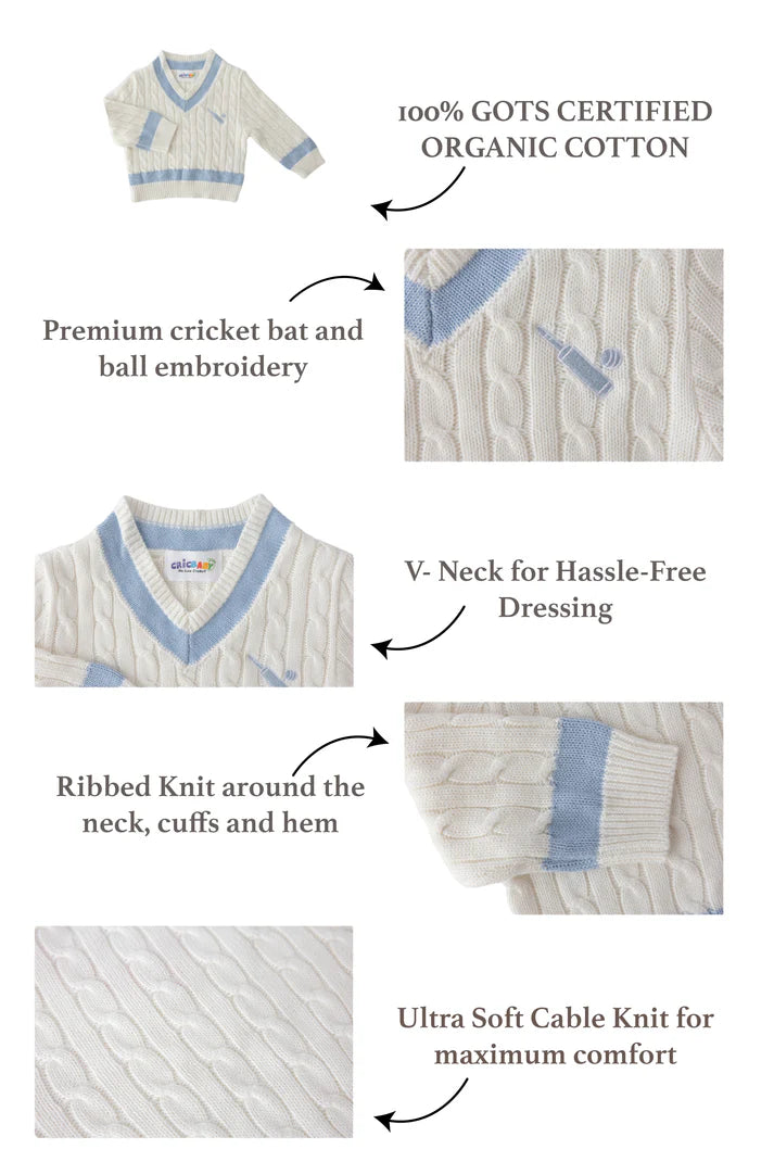 Cricbaby Organic Cotton Cricket Jumper (0–2 Years)