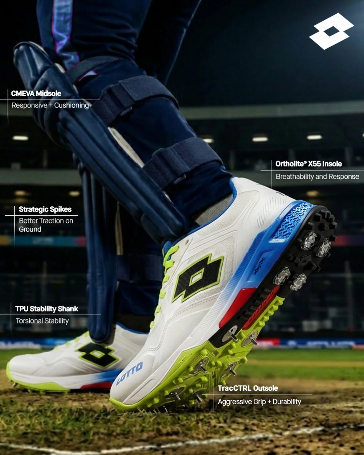 Lotto Supershot Blizzard Batting Spike Shoes - 2026