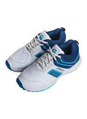 CA Pro 8 Rubber Cricket Shoes - White/Blue (2026)