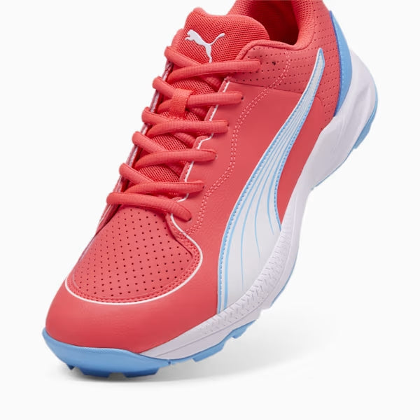 PUMA 24 FH Rubber Cricket Shoes - Fire Orchid-Puma White-Luminous Blue
