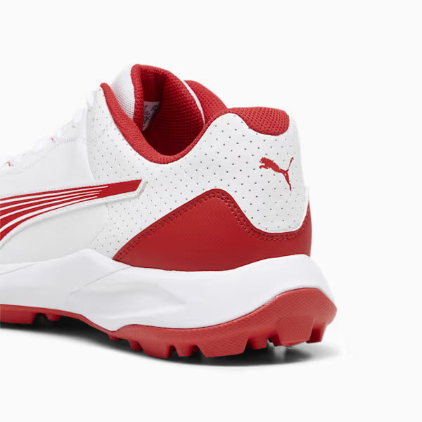 PUMA 24 FH Rubber Cricket Shoes - Puma White-Puma Red