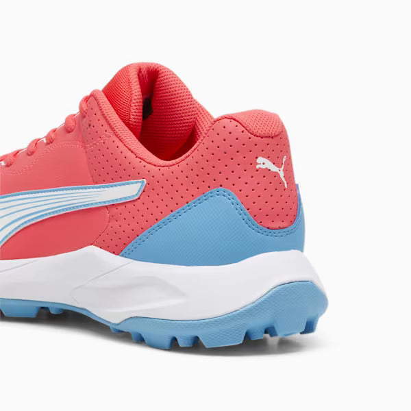 PUMA 24 FH Rubber Cricket Shoes - Fire Orchid-Puma White-Luminous Blue