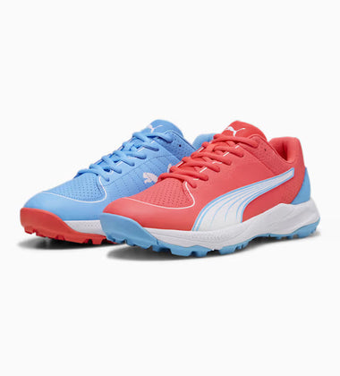 PUMA 24 FH Rubber Cricket Shoes - Luminous Blue-Puma White-Fire Orchid