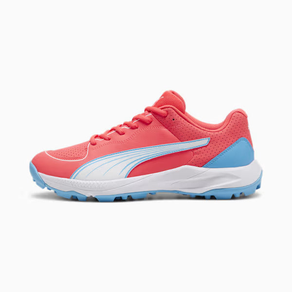 PUMA 24 FH Rubber Cricket Shoes - Fire Orchid-Puma White-Luminous Blue