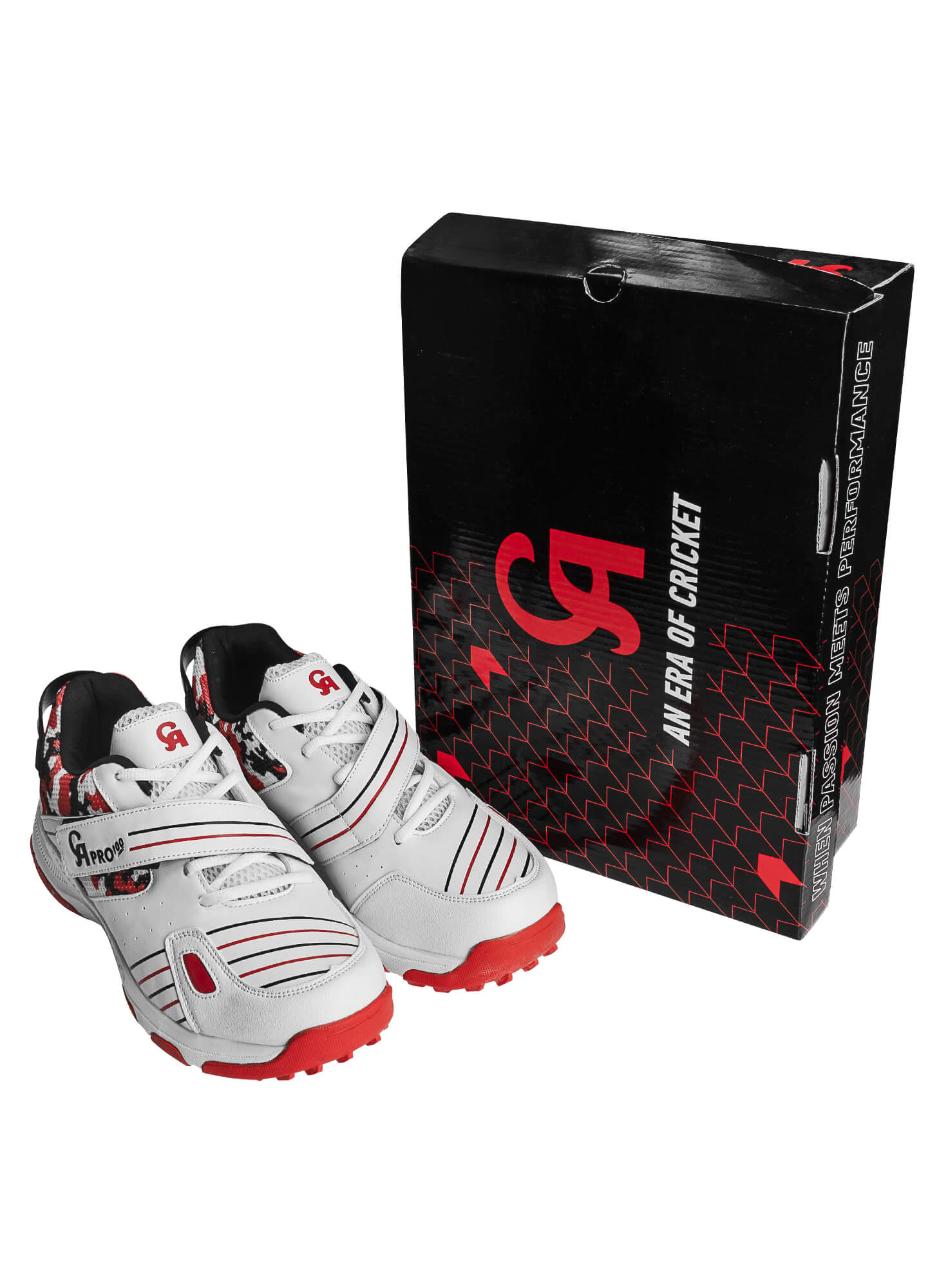 CA Pro 100 Rubber Cricket Shoes (Red) - 2025