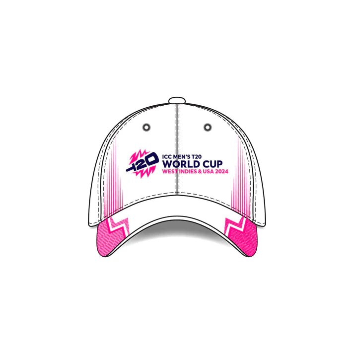 ICC T20 World Cup White Pink Hat - 2024