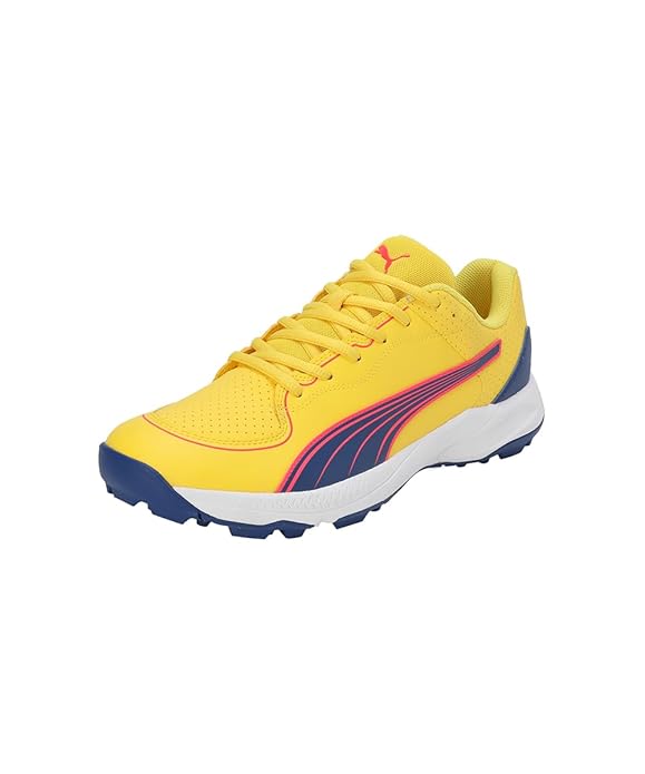 PUMA 24 FH Rubber Cricket Shoes - Pele Yellow-Clyde Royal-Fire Orchid