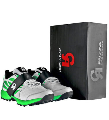 CA Big Bang Max Green and White Rubber Cricket Shoes