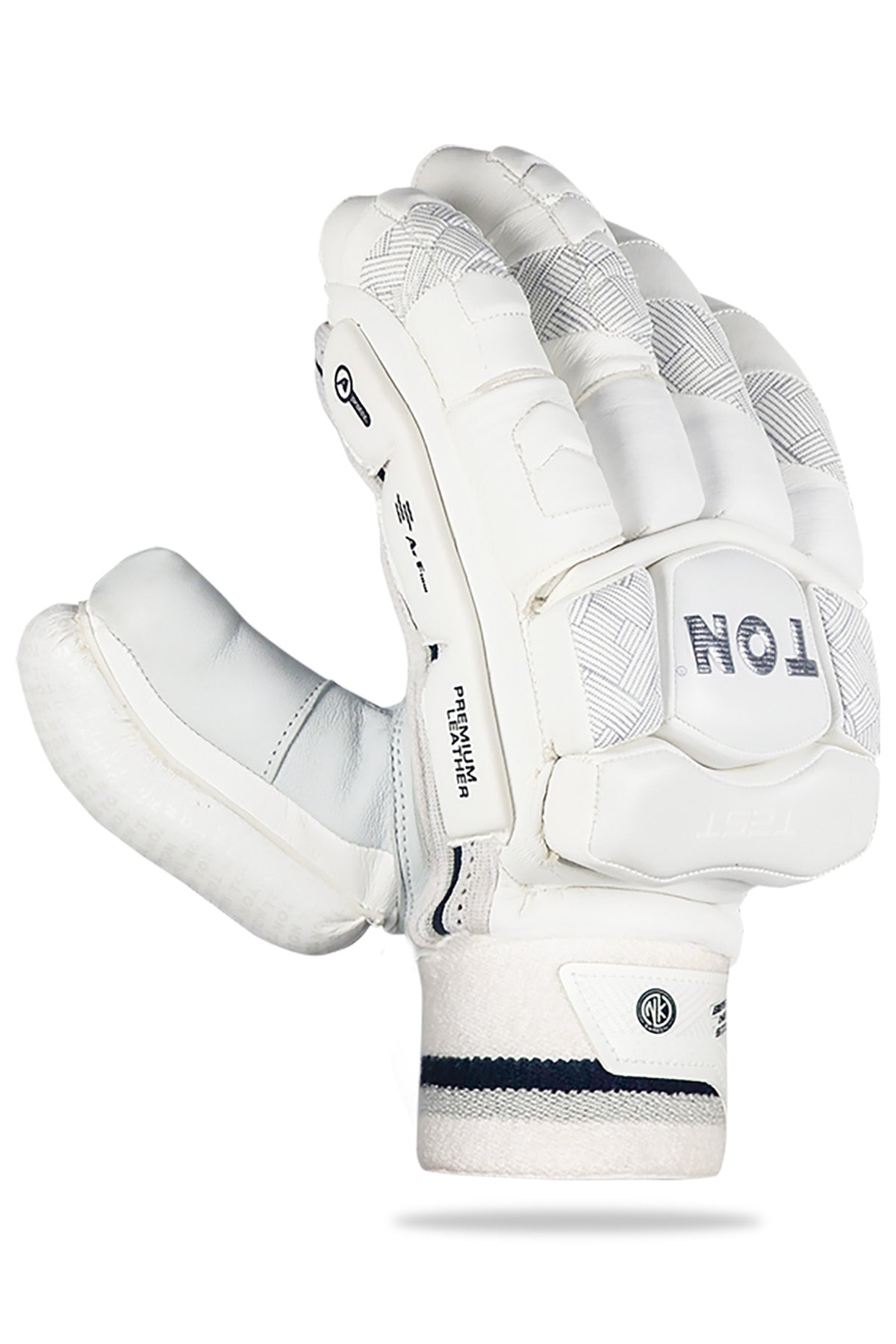 SS Ton Test Cricket Full White Batting Gloves - 2025