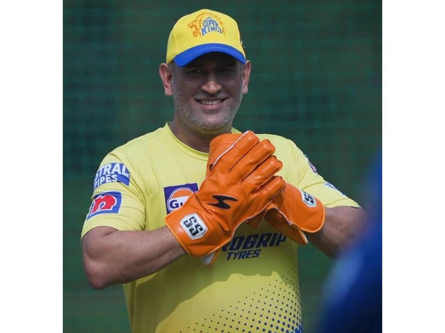 SS MSD Dhoni Orange Players Wicket Keeping Gloves - 2024