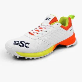 DSC Jaffa GT Rubber Cricket Shoes - White/Yellow/Orange (2026)