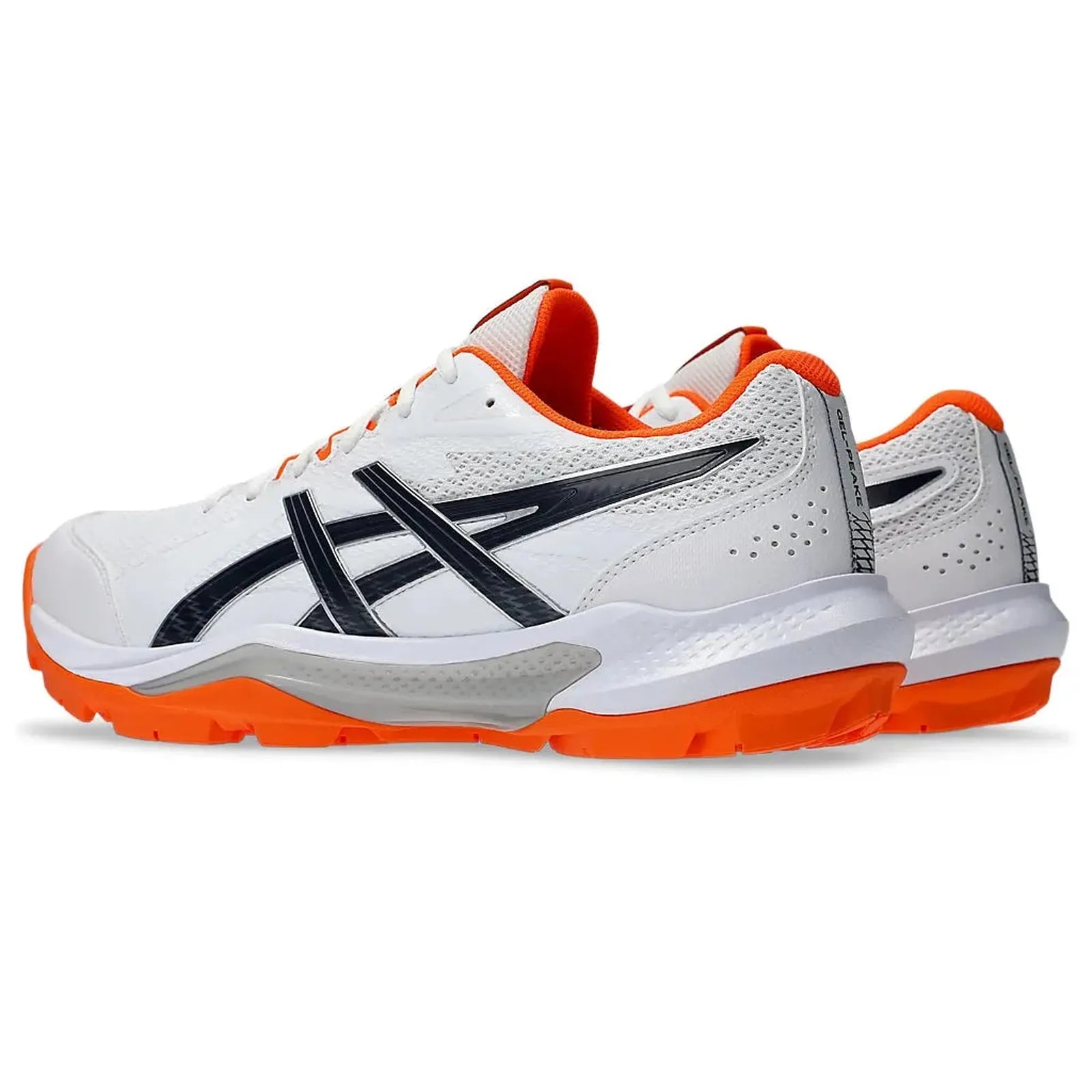 Asics Gel-Peake 3 Rubber Cricket Shoes - White/Orange (2026)