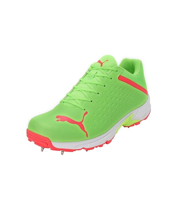 Puma Spike 22.2 Men's Cricket Shoes- Pro Green-Parakeet Green-Fire Orchid