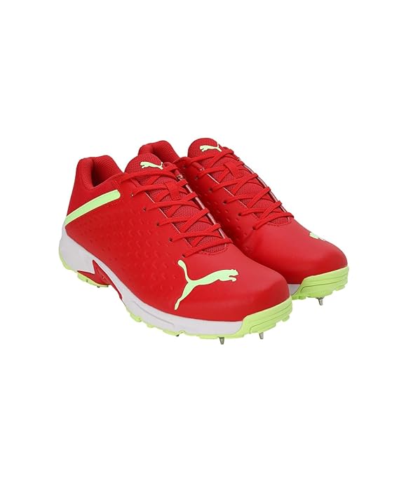 Puma Spike 22.2 Men's Cricket Shoes- Red-Speed Green