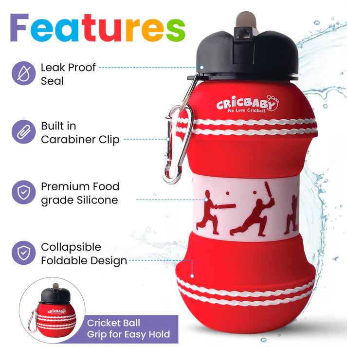 Cricbaby Cricket Ball Foldable Water Bottle