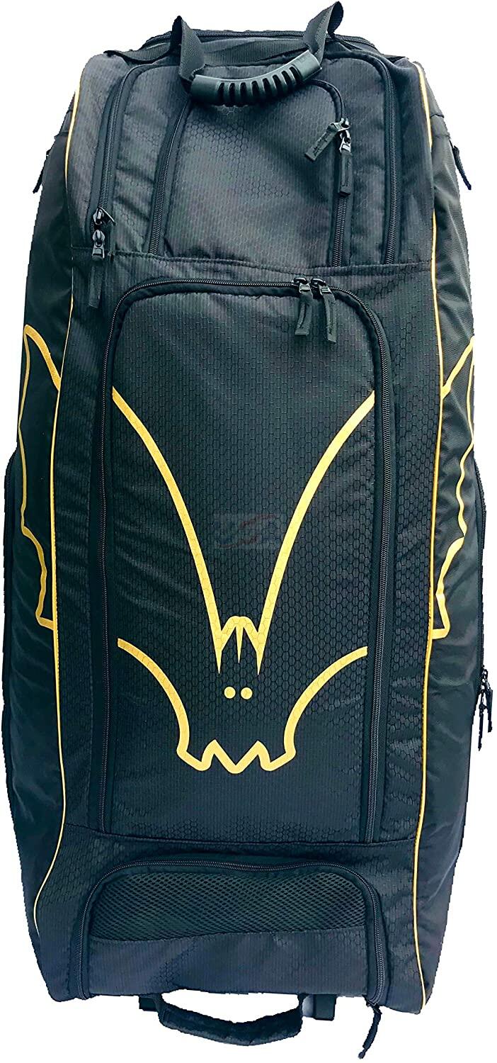 BAS VAMPIRE GAME CHANGER WHEELIE DUFFLE CRICKET BAG - BLACK & GOLD