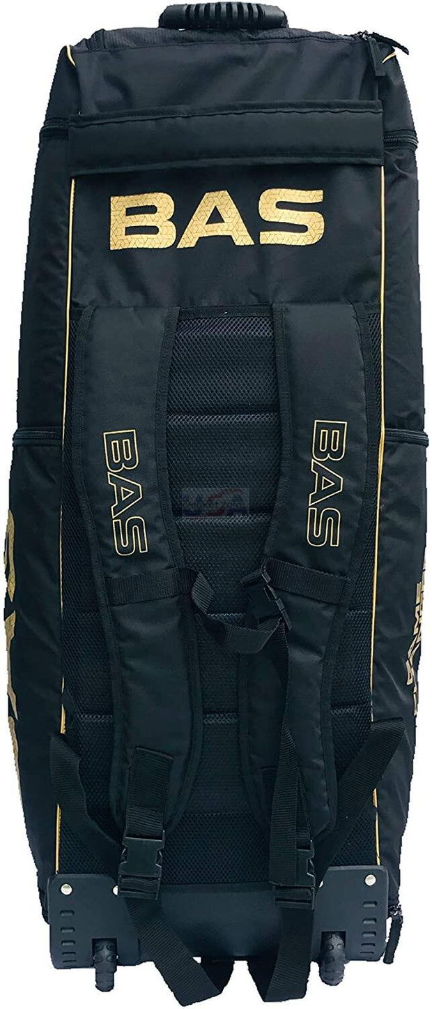 BAS VAMPIRE GAME CHANGER WHEELIE DUFFLE CRICKET BAG - BLACK & GOLD ...