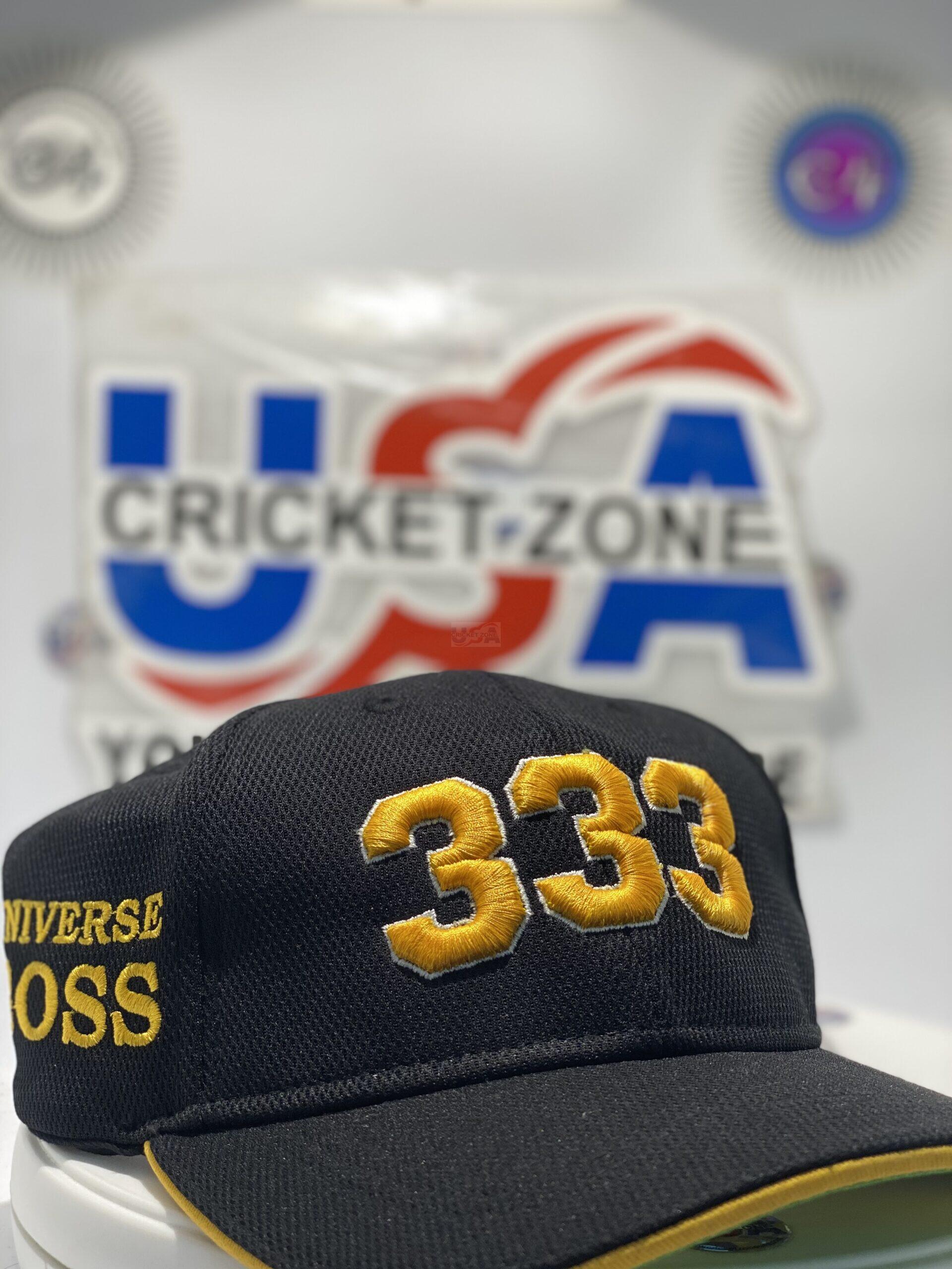 CHRIS GAYLE UNIVERSE BOSS 333 HAT - BLACK AND YELLOW