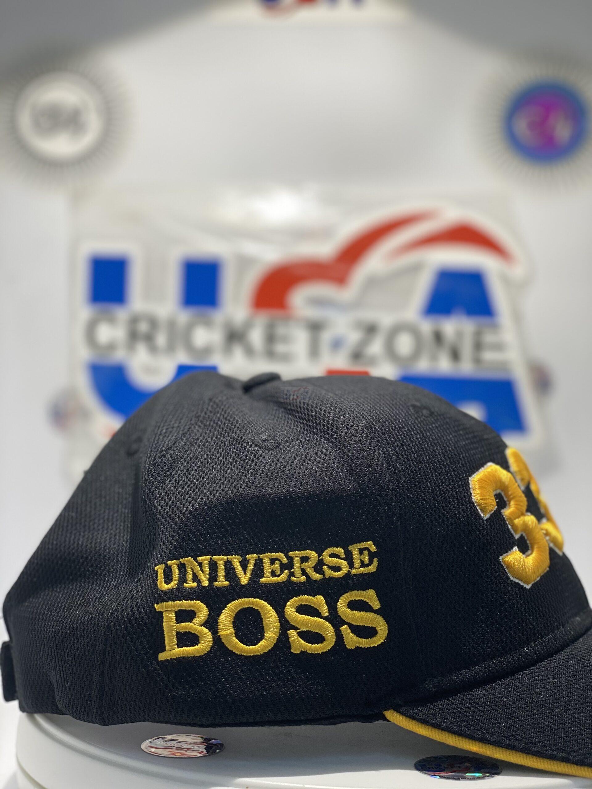 CHRIS GAYLE UNIVERSE BOSS 333 HAT - BLACK AND YELLOW