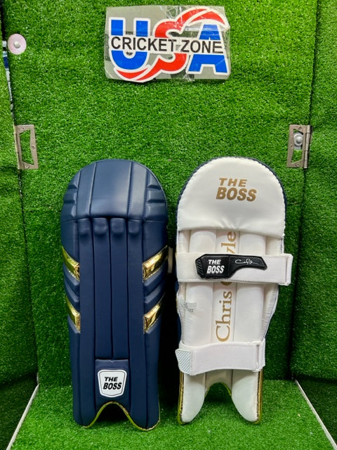 THE BOSS 333 NAVY & GOLD WICKET KEEPING PADS -2023