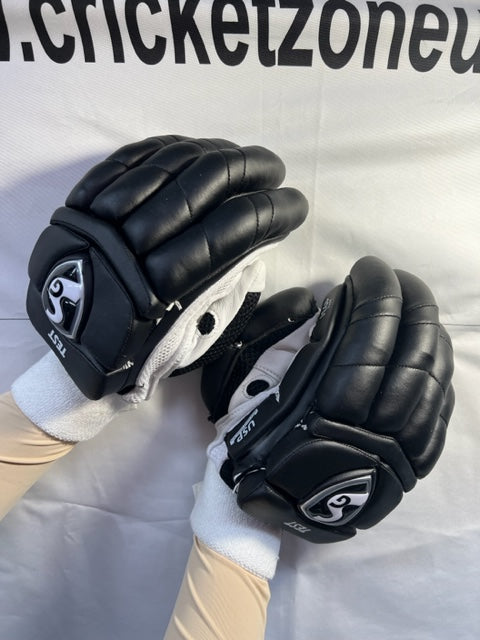 SG TEST Black Batting Gloves - 2025