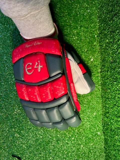 E4 LEGEND EDITION RED AND GREEN  BATTING GLOVES