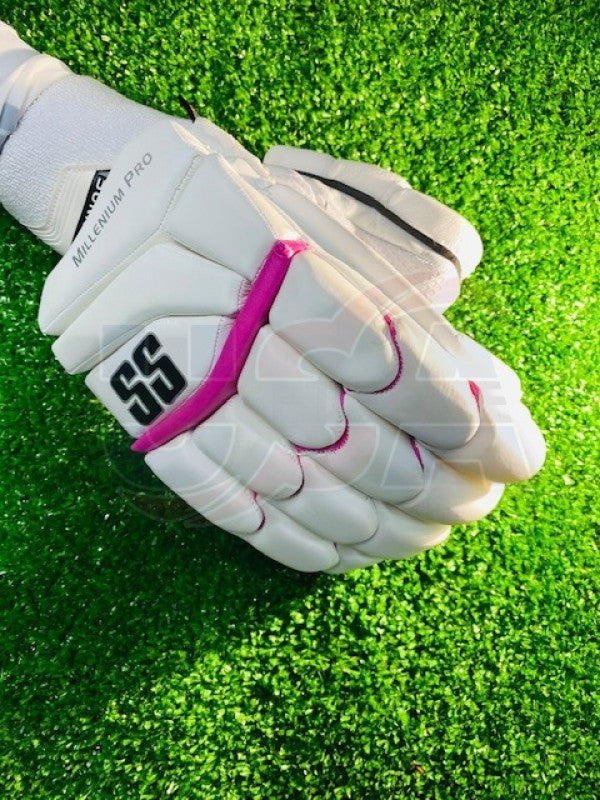 SS MILLENIUM PRO BATTING GLOVES - PINK AND WHITE - 2024