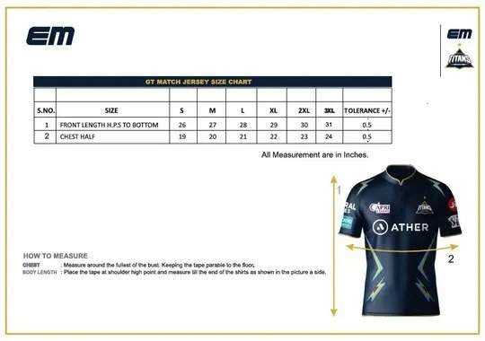 Gujarat Titans IPL Replica Match Jersey - 2023
