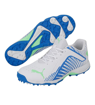 PUMA 22 FH RUBBER CRICKET SHOES -  PUMA WHITE-PUMA BLACK -BLUEMAZING